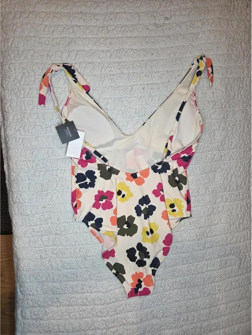 $50 modern supply by sanctuary - Floral One-Piece Swimsuit with Ties- size xl